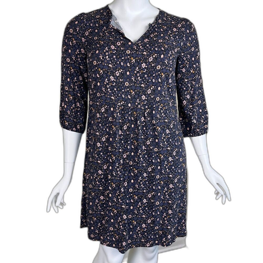 Boden Women's Size 14L Nerissa Disty Floral Pullover Shift Mini Dress Drapey